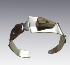 Sue Gordon onyx, drusy,  jasper bracelet